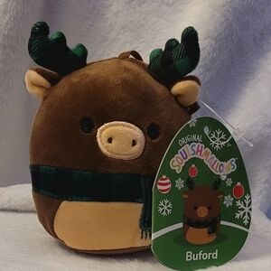 Original Squishmallow Buford Moose Christmas Edition Plush